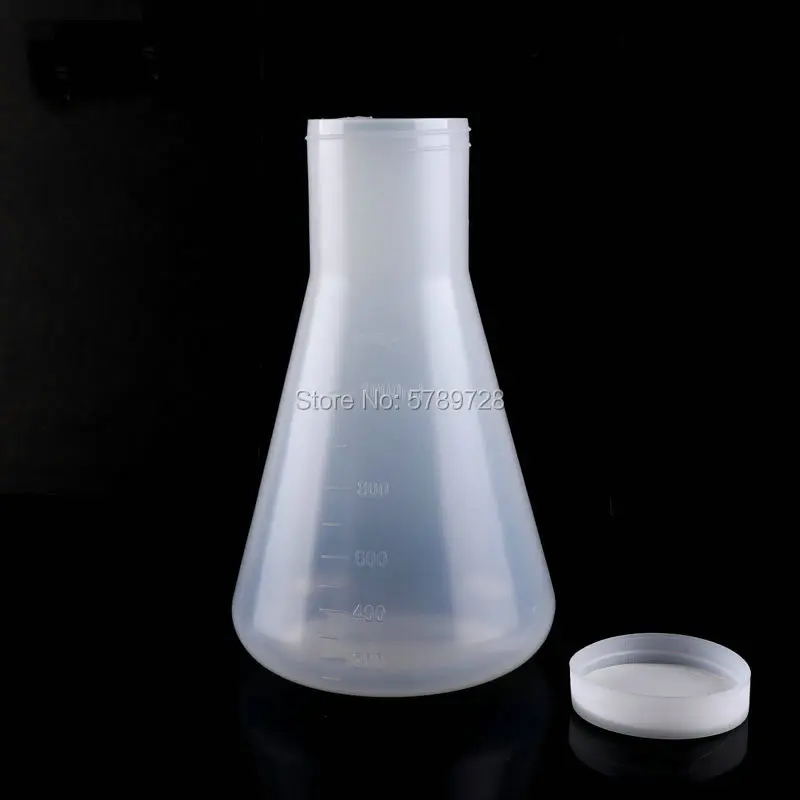 Imagem -03 - Laboratório Erlenmeyer Erlenmeyer Frasco com Tampa de Rosca de Plástico Capacidade 50ml 100ml 250ml 500ml 1000ml