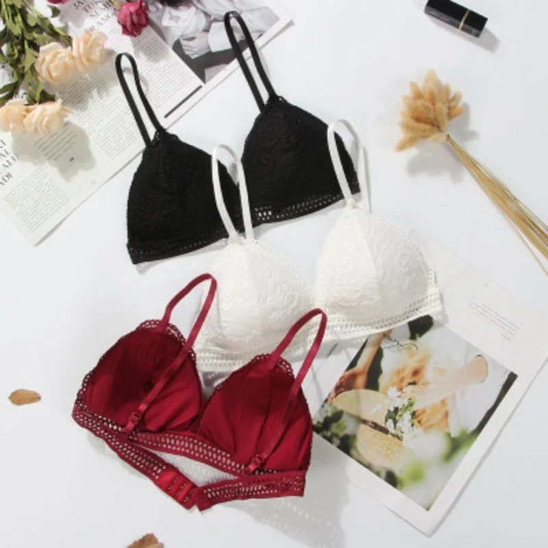 Soutien-gorge en dentelle pour femmes, sous-vêtement Push-Up, Sexy, sans couture