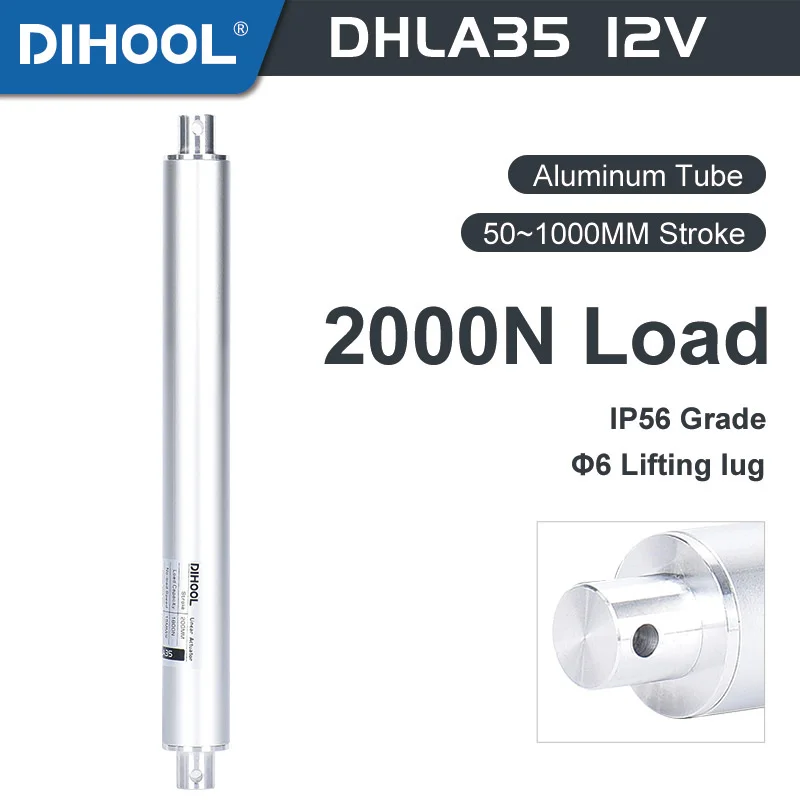 Atuador Linear de Pistão Elétrico Curso Telescópico Coluna de Elevação de Mesa de Café Baixo Ruído 12v Carga 2000n 50 mm 300 mm 850 mm