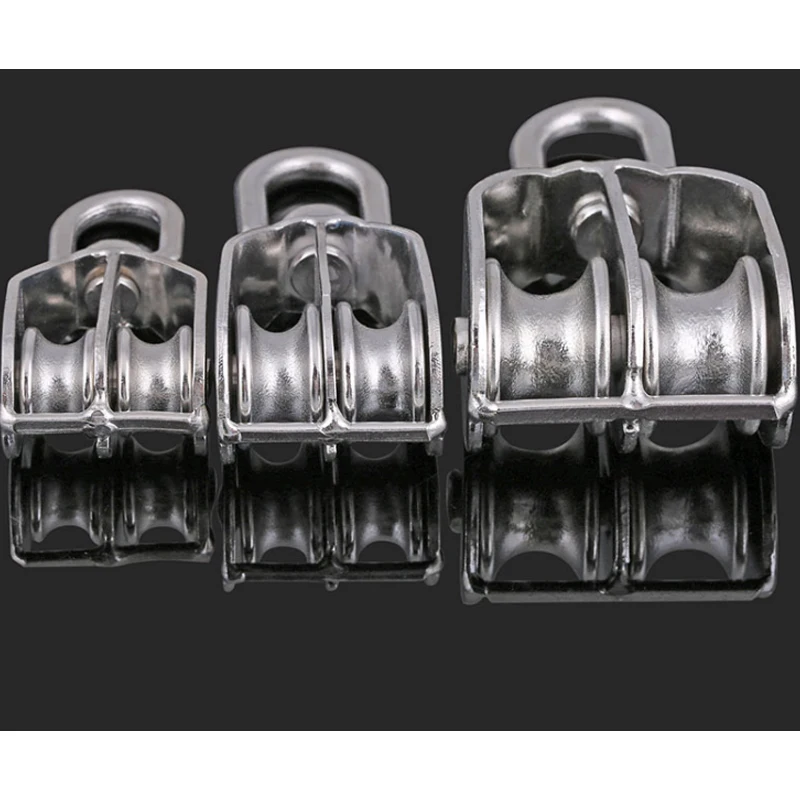 304 Stainless Steel Single / Double Pulley Wire Rope Chain Traction Fixed Pulley Lifting Load Pulley Single Pulley