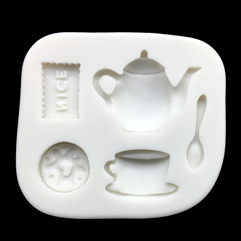 Biscuits Coffee Teapot Silicone Mold Sugarcraft Chocolate Cupcake Fondant Cake Decorating Tools