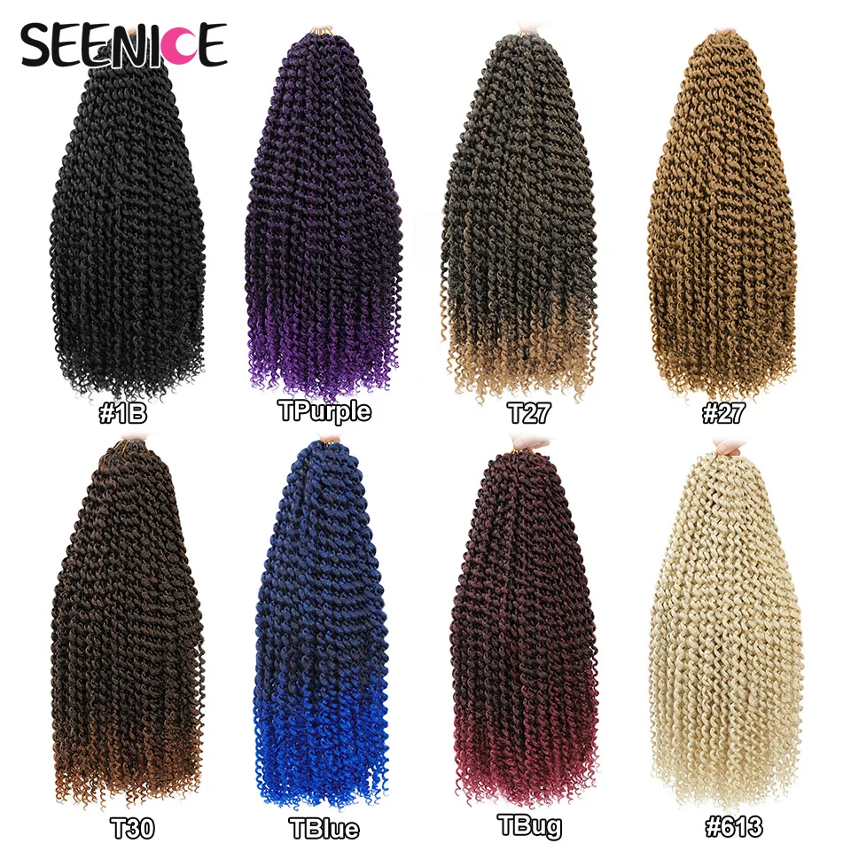 Passion Twist Crochet Hair Water Wave Synthetic Braiding Hair Extensions Afro Kinky Ombre Brown Crochet Braids For Black Women