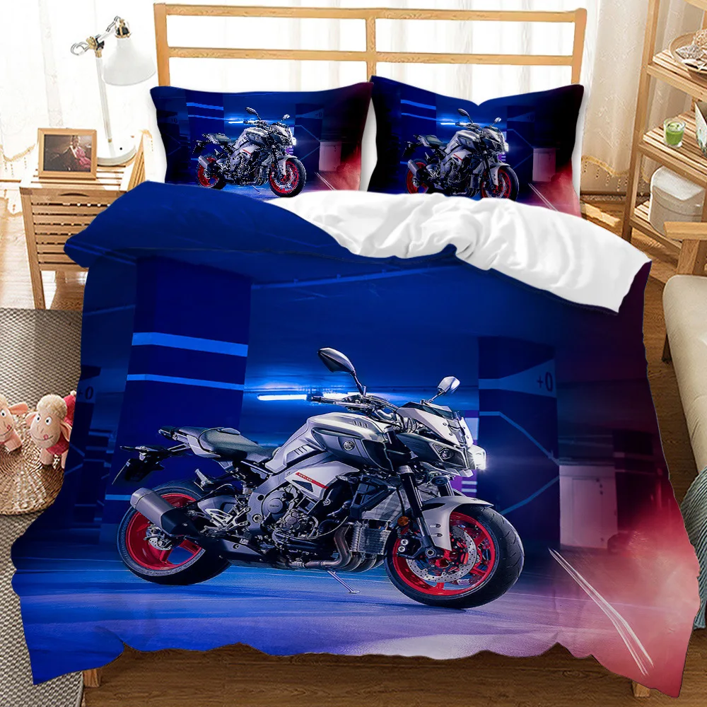 

3D Printed Motorcycle Racing Car Duvet Cover Set Twin Queen King Comforter Cover Set Adult Boys Teens Bedding Set Bedroom Decor