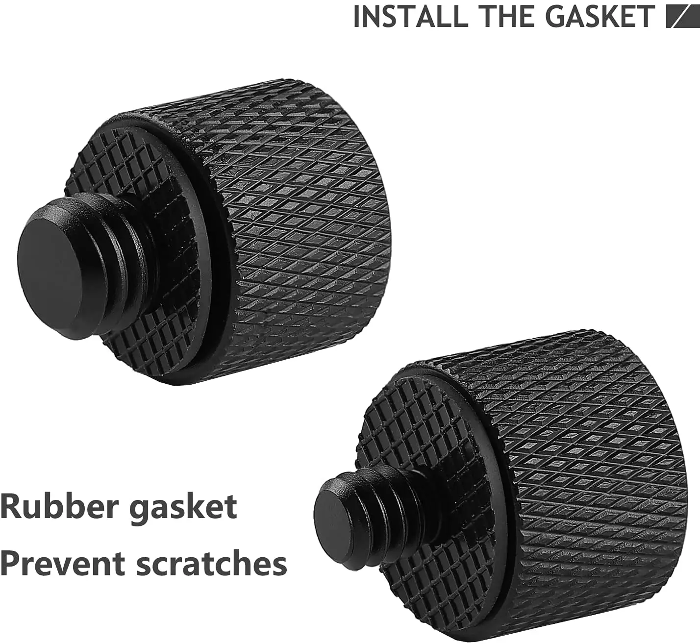 ميك برغي محول مع لوحات مطاطية ، الموضوع 5/8 إلى 1/4 محول و 5/8 إلى 3/8 محول مجموعة ل حامل ميكروفون إلى ترايبود وجاء