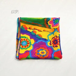 Colorful printed natural silk scarf for women 100% real silk soft high quality big square wrap bandana shawl gift for lady girl