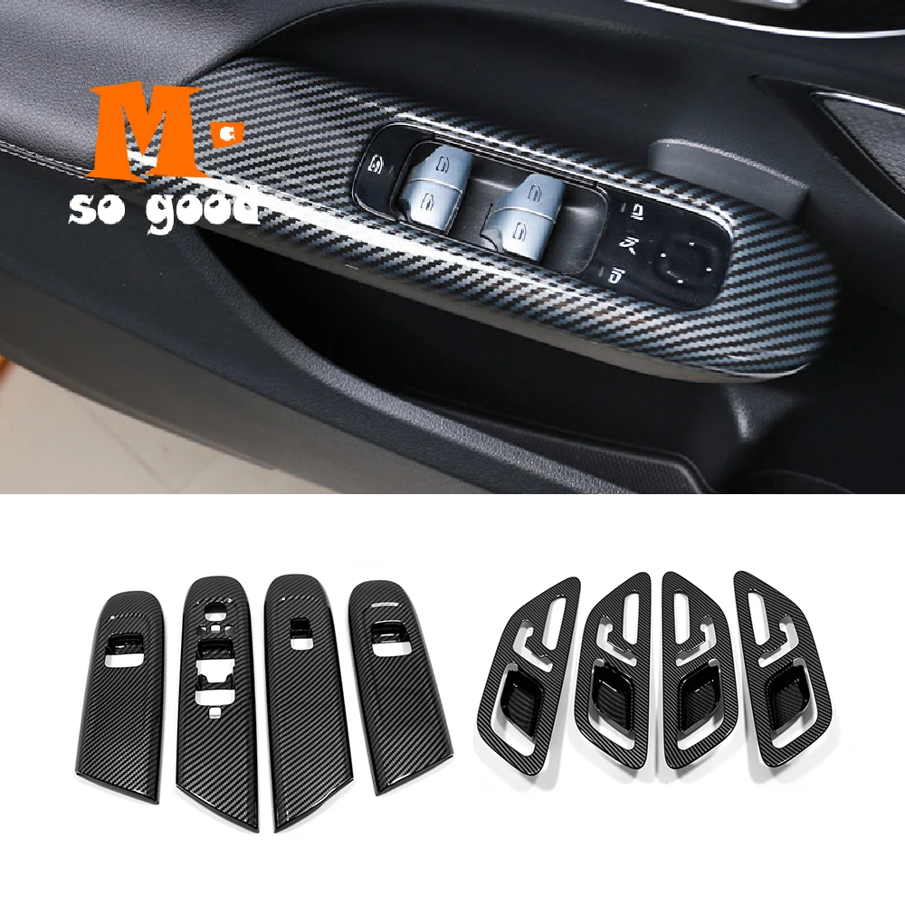 Carbon For Mercedes Benz C Class 2022 Interior Accessories Car Front Seat Headrest Pillow Moulding Decor Styling Sticker Cover