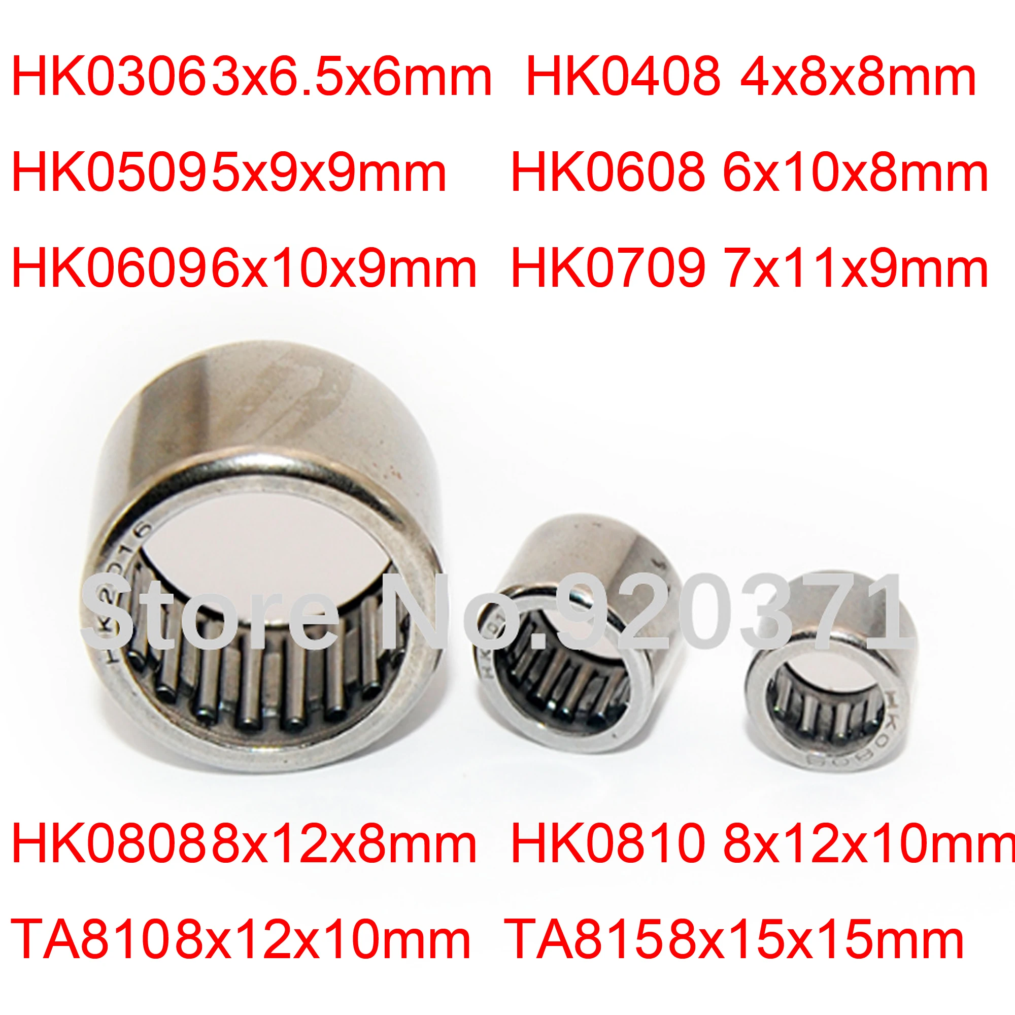 4pcs Needle roller bearing 3x6.5x6 4x8x8 5x9x9 6x10x8 6x10x9 7x11x9 8x12x8 8x12x10 8x12x10 8x15x15Mm