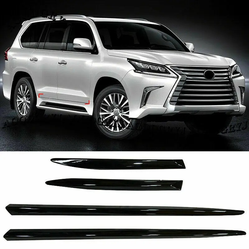 Fits For LEXUS LX570 2016-2021 New ABS Glossy Black Side Door Molding Body Cover protection Trim Car Accessories 4PCS