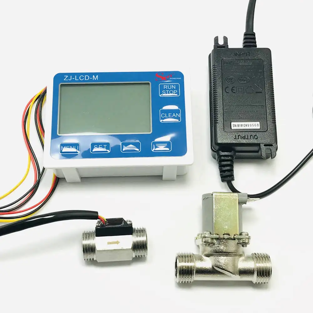 ZJ-LCD-M LCD Digital Flow Meter with Sensormeter Quantitative Flowmeter Turbinemeter Sensor Seazhongjiang Dijiang iSentrol