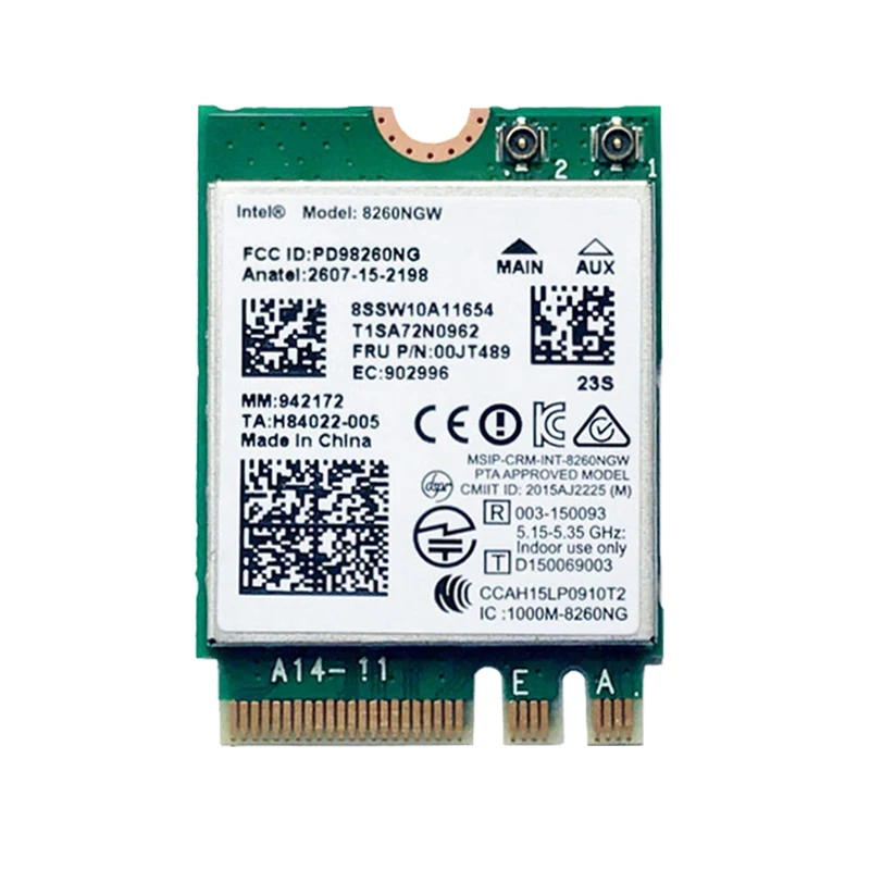 Módulo de placa sem fio wi-fi, banda dupla 2.4 + 5ghz 867m, bluetooth v4.2 m.2 wlan para intel 8260 8260ngw ac8260