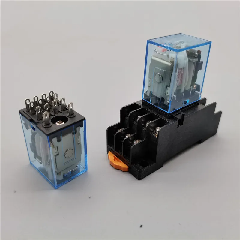 1Pc MY4NJ elektronicznych Micro Mini przekaźnik elektromagnetyczny 5A 14PIN cewki 4DPDT z PYF14A podstawa gniazda DC12V 24V AC110V 220V bez podstawy