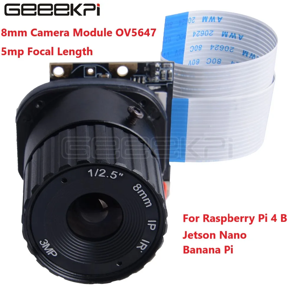 

GeeekPi 8MM Raspberry Pi Camera module OV5647 5MP Focal Length for Raspberry Pi /Jetson Nano / Banana Pi