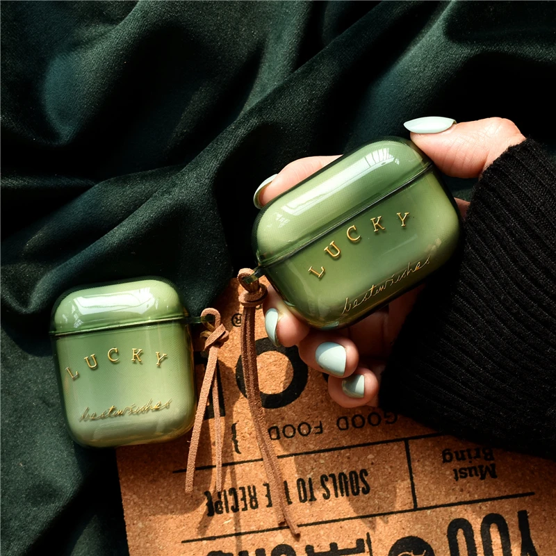 Sorte caso cabo para apple airpods pro2 caso fone de ouvido corda macio verde sem fio fones proteção capa para airpods 1 2 3 pro