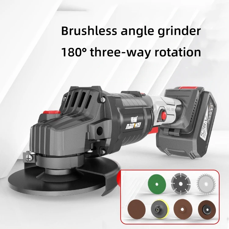 

Brushless lithium electric angle grinder, rechargeable polishing machine, grinding, cutting and polishing machine