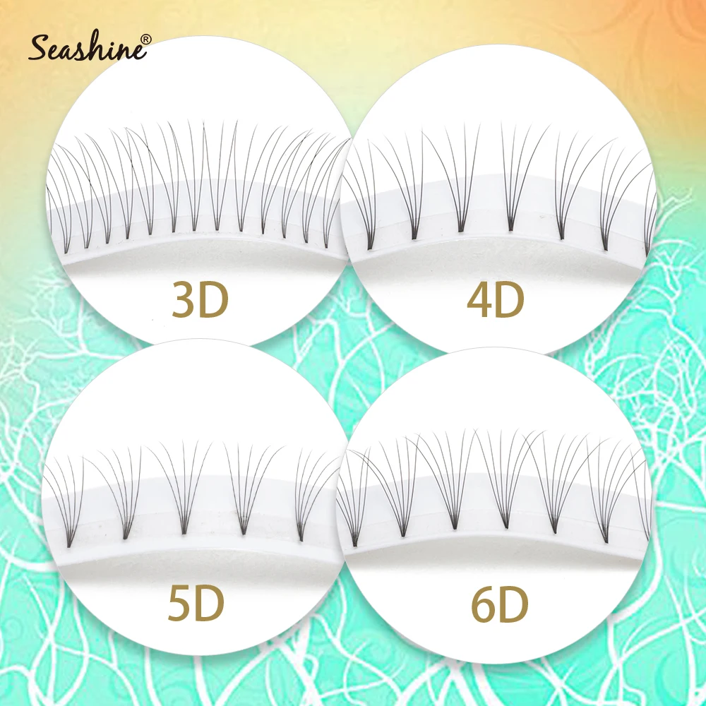 Seashine Premade Fans Short Stem Russian Volume Lash Extension High Quality Heat Bonded Premade Volume Fans Eyelash Extension