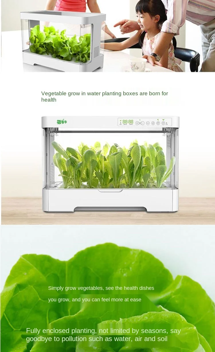 Equipo inteligente de plantación de vegetales hidropónicos, caja de plantación familiar para interiores, Equipo de cultivo sin suelo, suministro de oxígeno