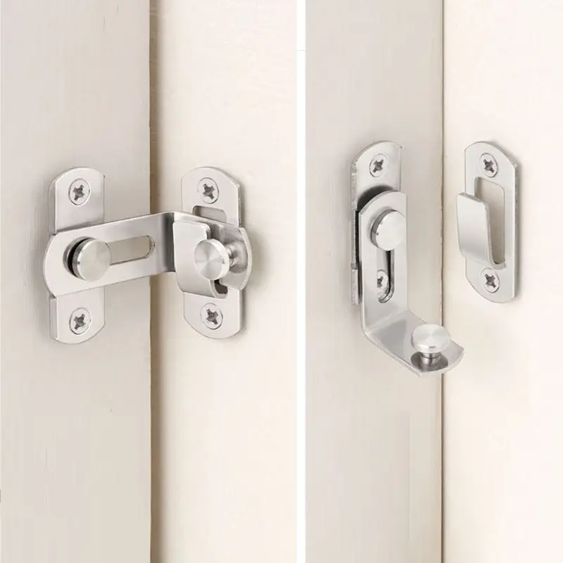 In Acciaio Inox Ad Angolo Retto Meccanismo di Bloccaggio Scorrevole Barn Door Porte Serratura Finestre Di Sicurezza Home Security Anti-Theft Guardia