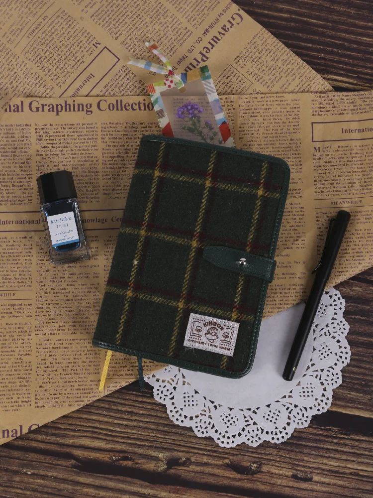 Kinbor-Cuaderno de mano Simple A6, cuaderno artístico a cuadros, diario a cuadros, 2020, planificador, cuadrícula, Noteboy