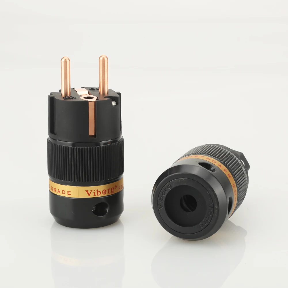 Viborg VE501+VF501 Pure Copper Schuko Power Plug Connector +IEC Female Connector Plug HIFI