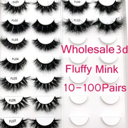 Mikiwi FL 18-22mm Fluffy Lashes 10/20/30/50/100 Pairs 100% Handmade Messy Wholesale 3d Mink Make up Lashes Dramatic Eyelashes