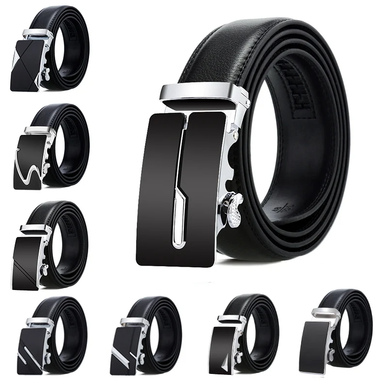 High Quality Automatic Buckle Man Belts Genuine Leather Men's Belt Cow Designer Fashion For Luxury Men Leather Brand