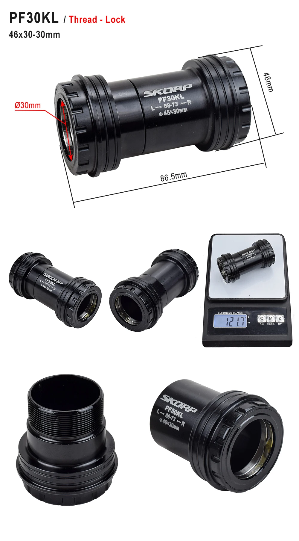 MTB Road Bike Bottom Brackets BB30 BSA30 PF30 BB386 46/42x22 24 30mm Sealed Bearing Mountain Bicycle BB Sets Central Axis