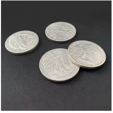 Space Fall Coins (Walking Liberty Half Dollar) Magic Tricks Coin Magia Magician Close Up Street Illusion Gimmick Mentalism Props