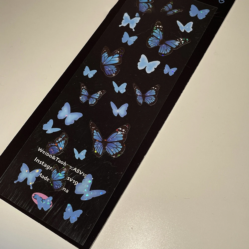 Creative Colorful Laser Butterfly Sticker Scrapbooking Idol Card Happy Plan Charm Stationery Deco Stickers Personalized