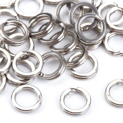 2000pcs/lot Outer diameter 4mm-10mm Stainless Steel Double Ring Flattened Bent Connecter Lure Fishing Tackle Accessories Pesca