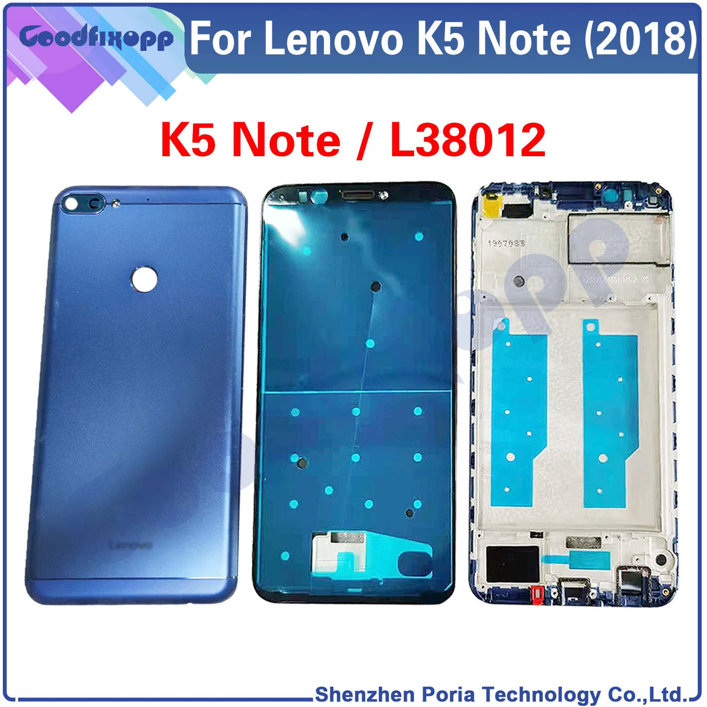 

Для Lenovo K5 Note (2018) Передняя рамка задняя крышка батарейного отсека задняя крышка средняя рамка задняя крышка для Lenovo K5Note L38012