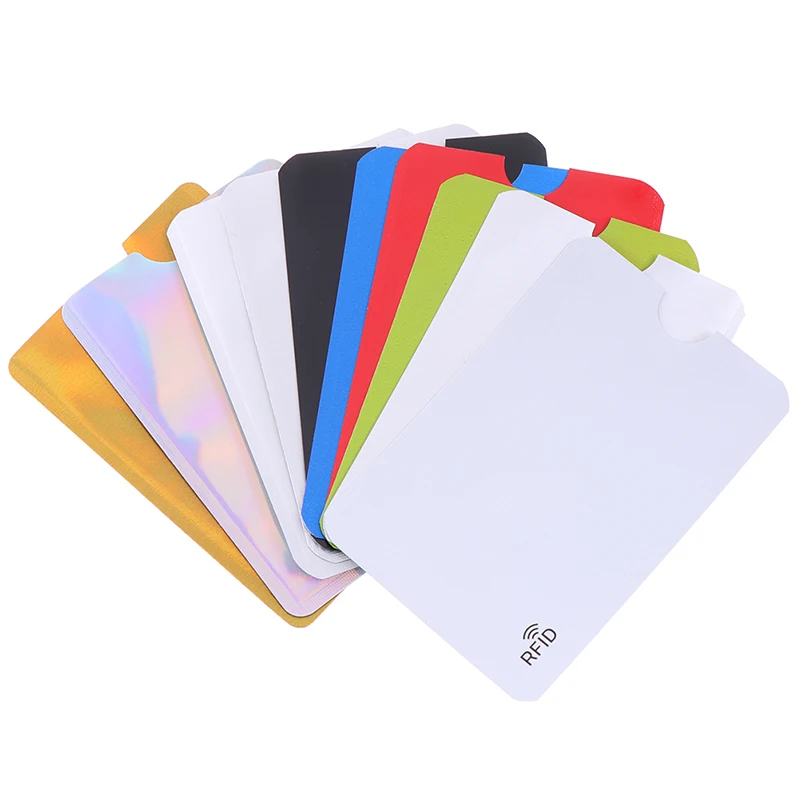 10PCS Credit Card Protector Foil Shield ID Card holder Badges Passport Secure Sleeve RFID Blocking ID Holder