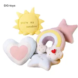 Washable Sky Cloud Star Sun Rainbow Pillow Stuffed pink Star Lollipop Heart Girly Sofa Back Cushion Sweet Gift gift for Her
