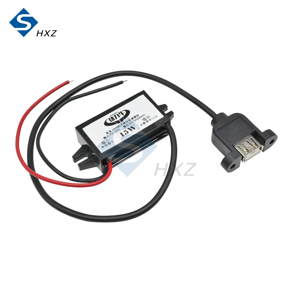 Car Power Converter  DC-DC 12V to 5V 3A 15W Micro Mini USB Step Down Voltage Power Supply Output Adapter Low Heat Auto Protectio