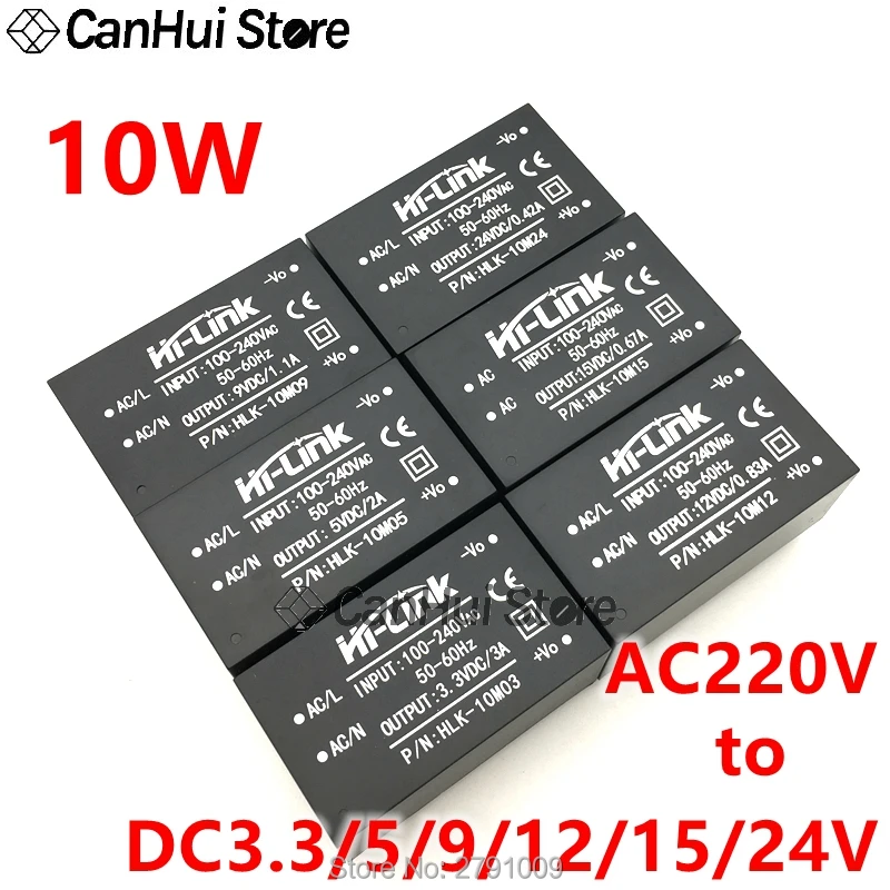 Inteligentny moduł zasilania Mini wyłącznik izolacyjny do użytku domowego HLK-10M05 10M03/09/12/15/24 AC-DC 220 V do 3,3 V/5 V/9 V/12 V/15 V/24 V