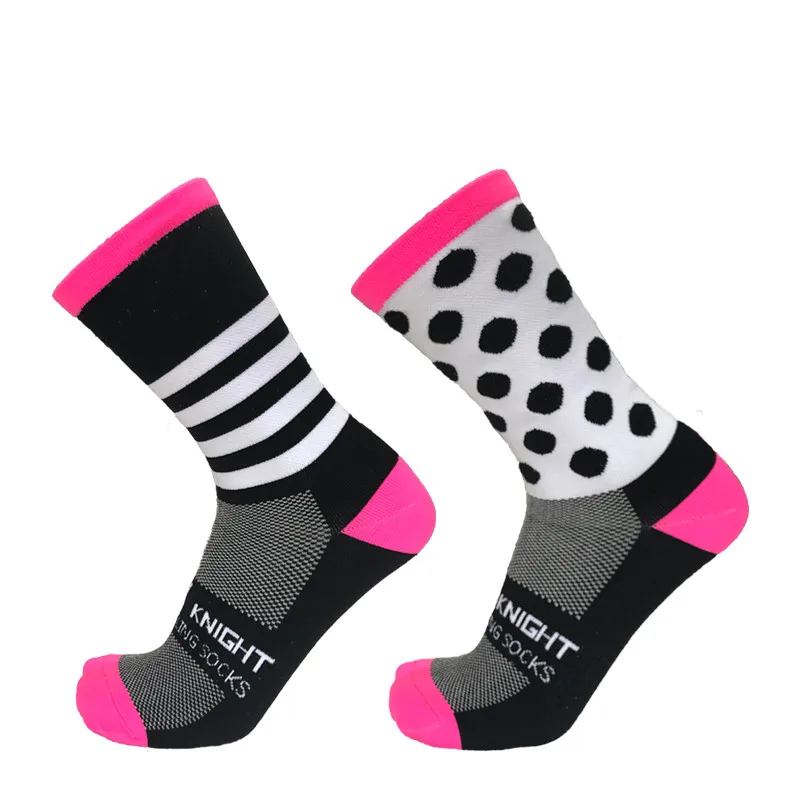 New stripe Dot Cycling Socks Top Quality Professional Brand Sport Socks Breathable Bicycle Sock Outdoor Racing Running Socks