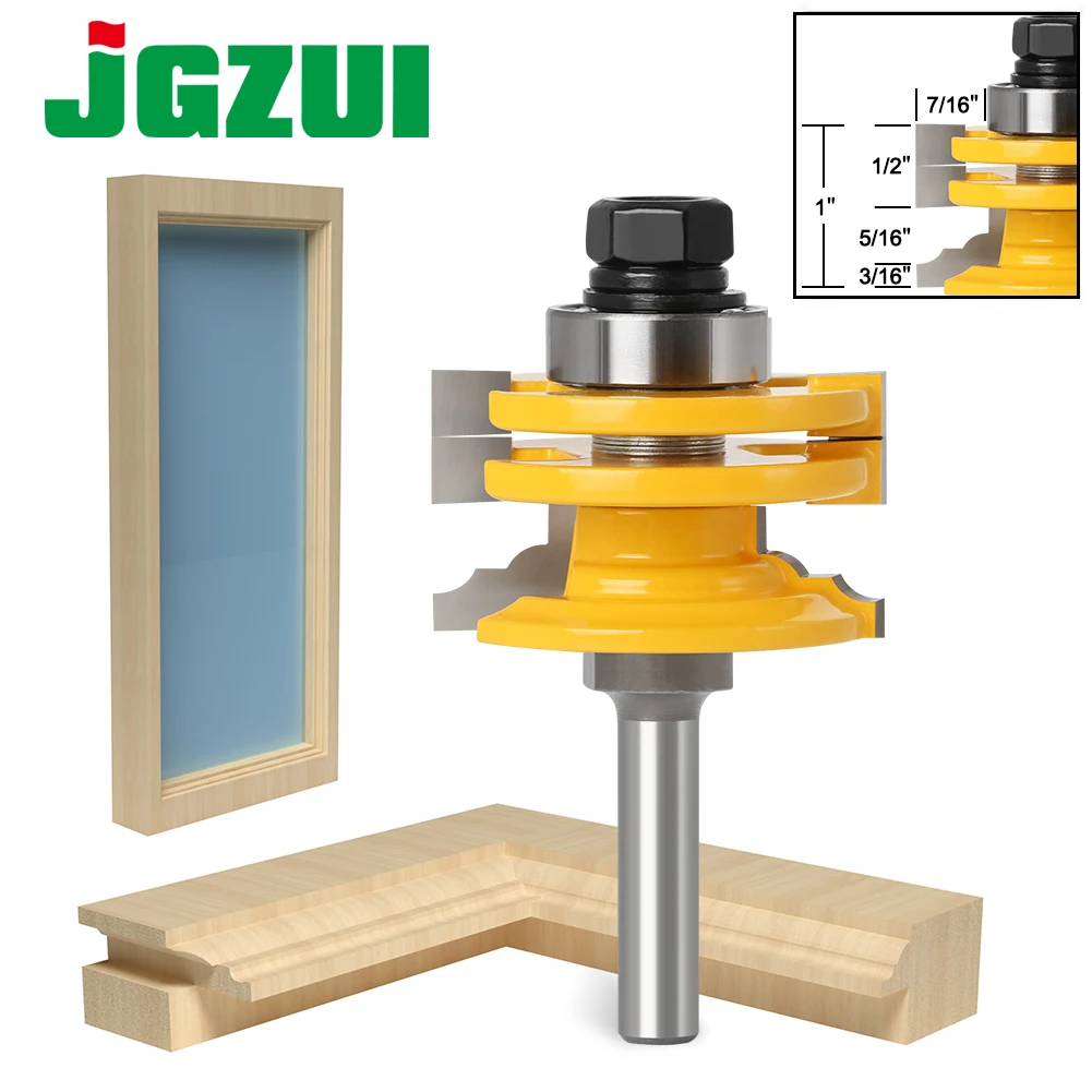 1 szt. 8mm 12mm 1/2in szyna do drzwi z trzonkiem i dwustronna frez cięcie drewna narzędzie Router do obróbki drewna frez s