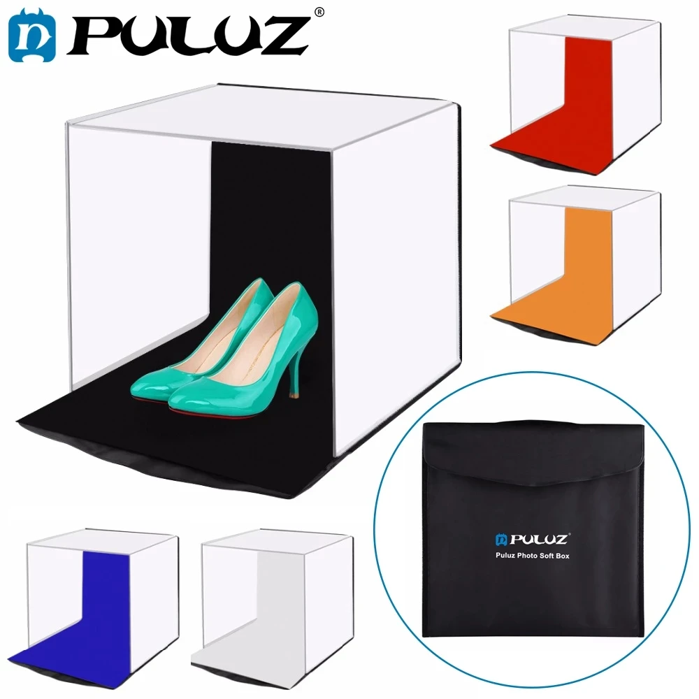 PULUZ 40cm /16inch Portable Photo Softbox Folding Studio Shooting Tent Box Kits with 5 Colors Backdrops Lightbox for Photography