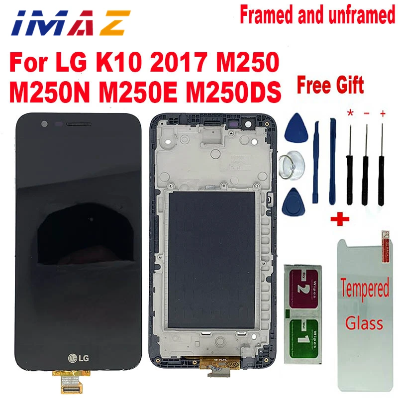 

IMAZ Original 5.3‘’ LCD For LG K10 2017 LCD Display Touch Screen Digitizer Assembly For M250 M250N M250E M250DS LCD with Frame