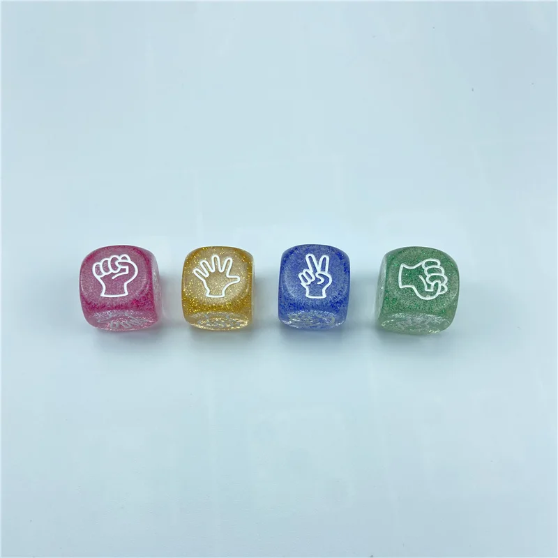 4Pcs Funny Dice Board Games Toy Creative Finger-guessing Game Dice Rock Paper Scissors Game Scissors Stone Family Party Supplies