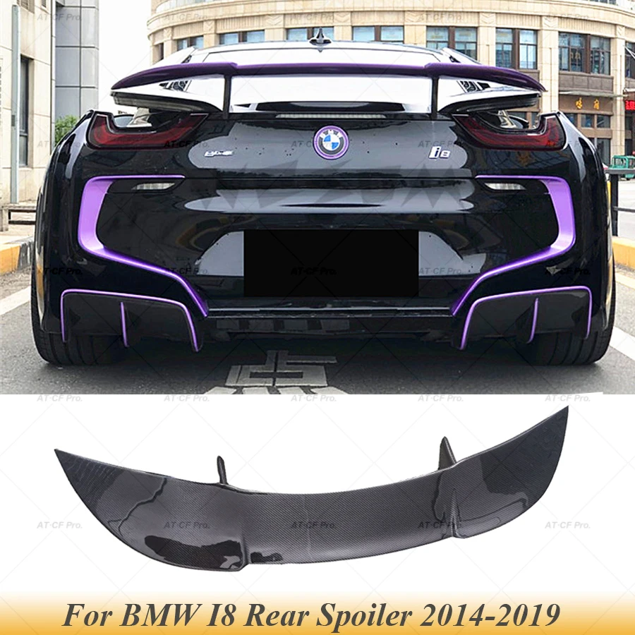 I8  Carbon Fiber FRP Rear Spoiler Trunk Lip Boot Wing Decoration Car Styling Tuning For BMW I8 2014 2015 2016 2017 2018 2019