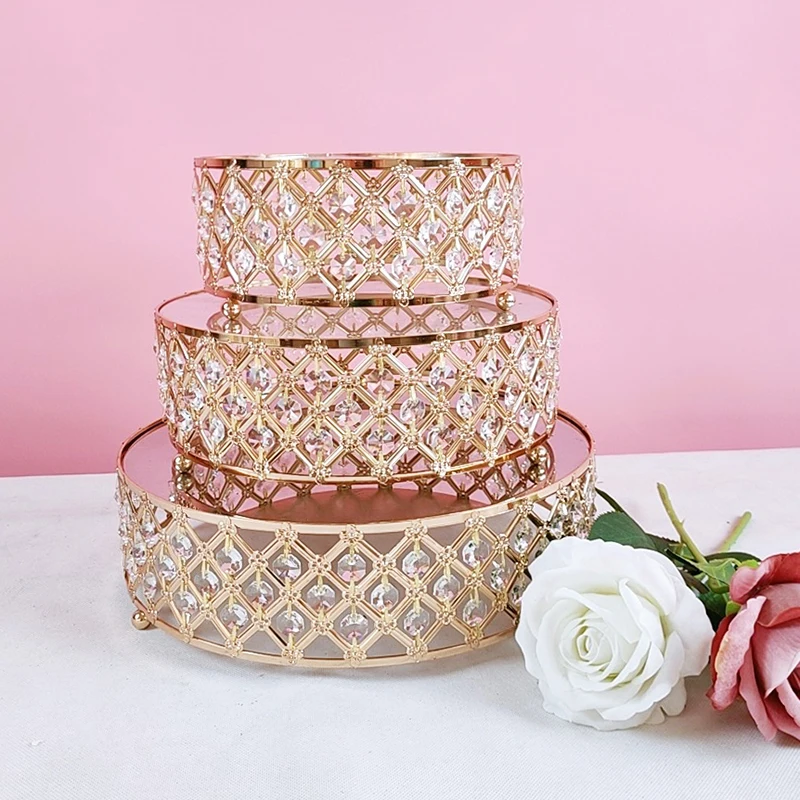 1pcs-3pcs  gold crystal cake stand  8