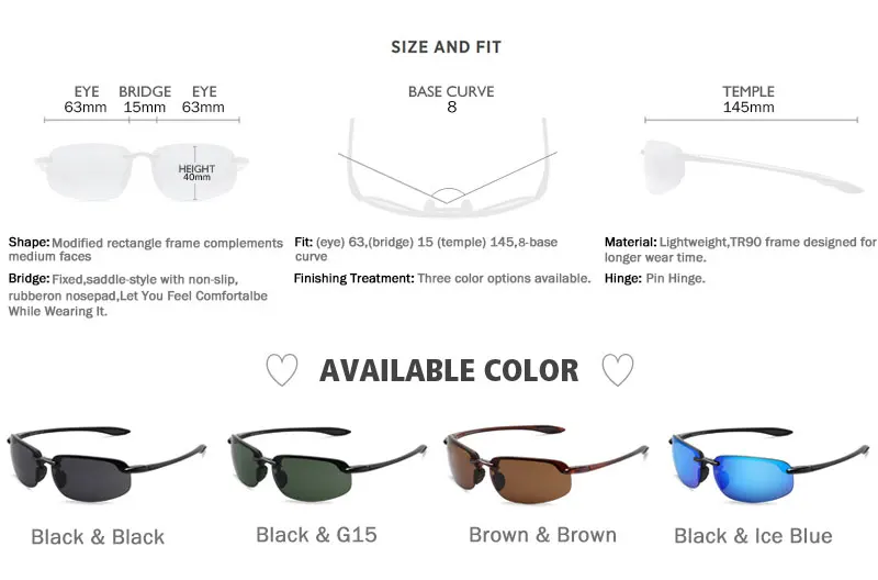 JULI Sport-Sonnenbrille für Herren und Damen, TR90, randloser Rahmen, UV400-Schutz für Radfahren, Laufen, Angeln, Baseball, Fahren, 8001 – Detail 5