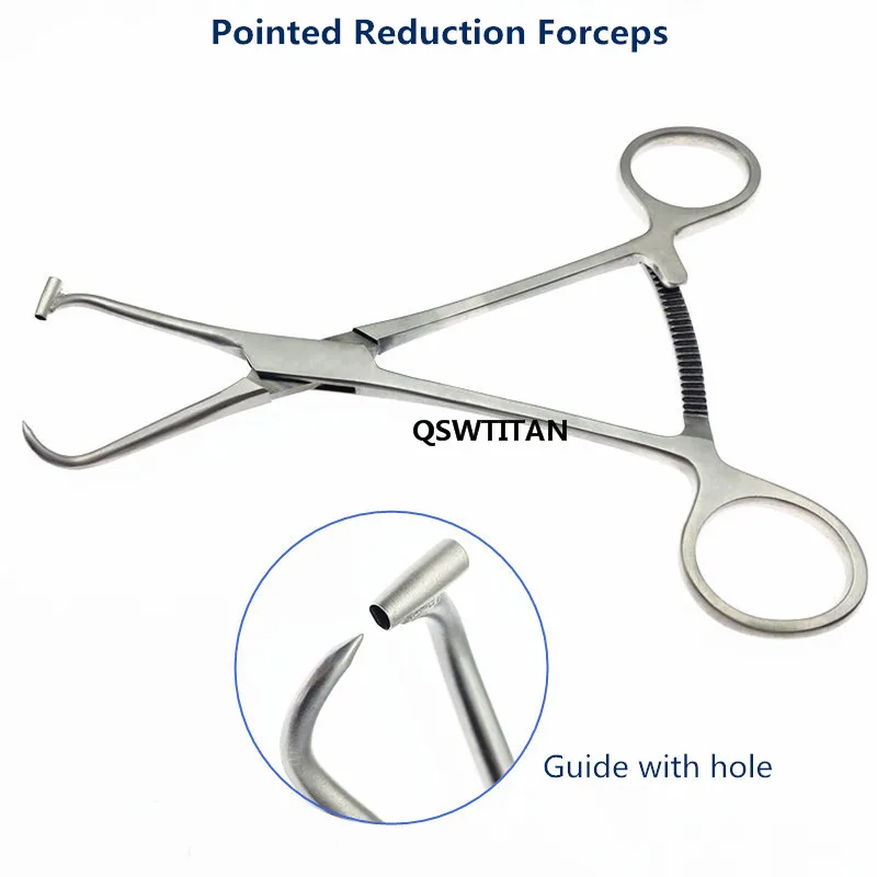 Imagem -02 - Fórceps Ortopédicos Apontados da Redução da Redução do Osso com Furo de Guia de Aço Inoxidável
