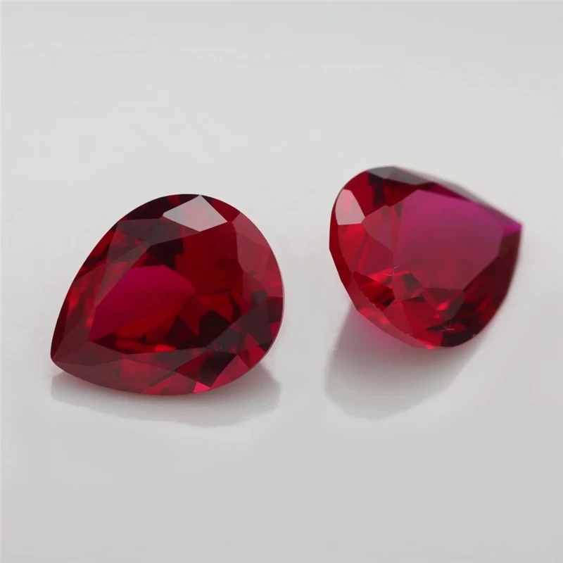 Size 3x5mm~13x18mm Pear Shape Synthetic Corundum Gems For Jewelry Making 5# 3# 8# Color