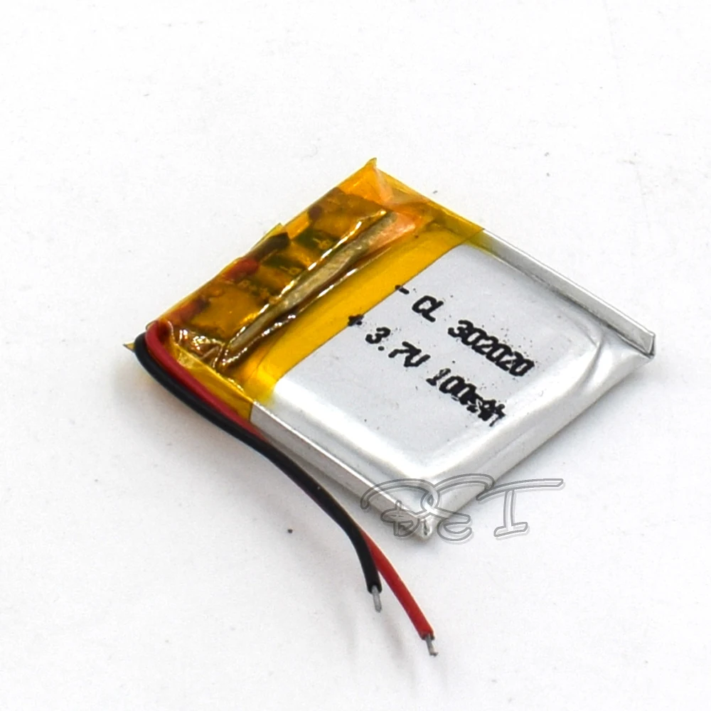 Bateria de lítio recarregável do polímero, gravador de navegação, 3.7v, 302020, 100mAh, 3*20*20mm, 5PCs