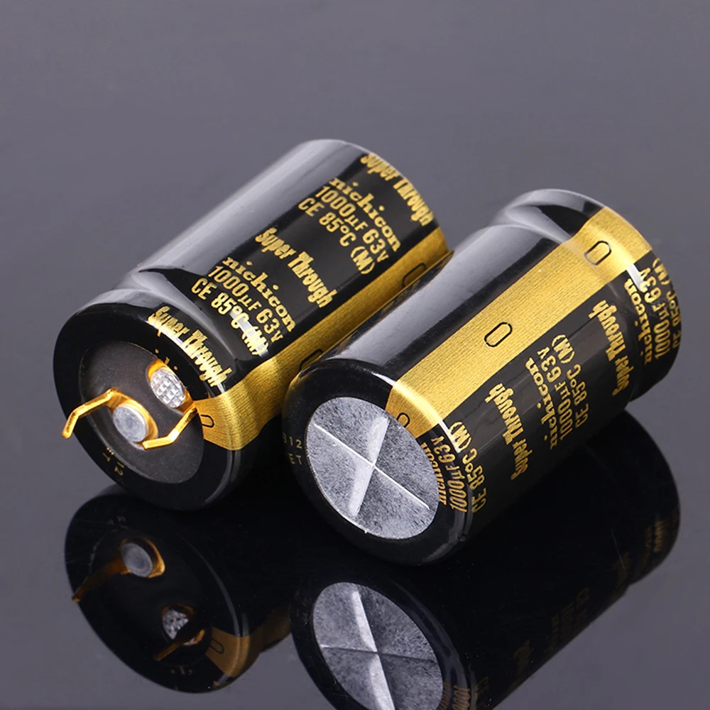 1pc-6pc 1000UF 63V 22x35mm Nichicon KG Super Through Pitch 10mm 63V/1000uf Gold Foot Super Penetration Electrolytic Capacitor