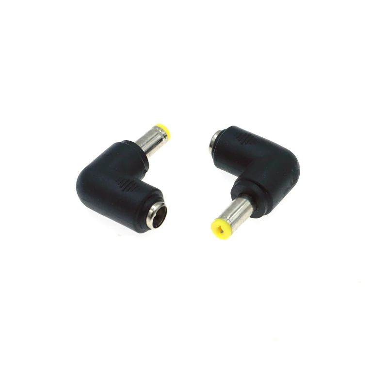 Wholesale 5.5x1.7mm Male 5.5x2.1mm Female Plug 90 Degree Elbow DC Power Connector Adapter Notebook Computer 5.5*1.7 to 5.5*2.1