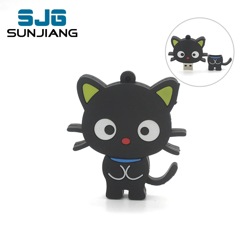 Cartoon Black Cat Pen Drive Usb Flash Drive  32GB 16GB 8GB 4GB 64GB Pendrive Memory Stick U Disk Memory Usb Stick Hot Cute Gifts