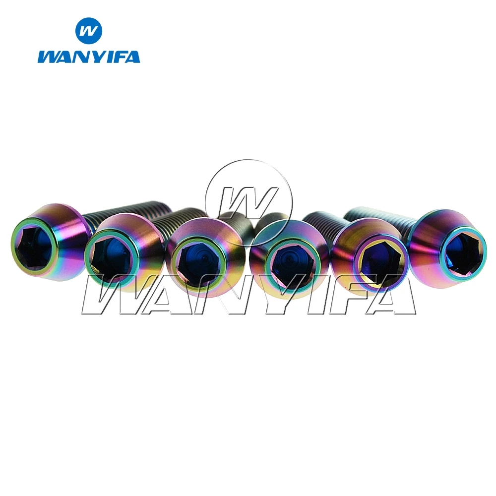 Wanyifa Titanium M5 x 16mm M5 x18mm Allen Key Taper Head Bolt Screw for Bicycle Stem Seatpost 6pcs