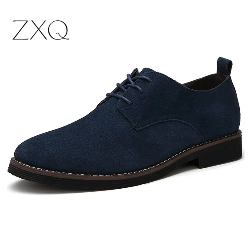 Brand Italy Shoes Man Oxford Shoes Fashion Nubuck Genuine Leather Anti Slip Lace-Up Oxford Moccasins Flat Men Shoes